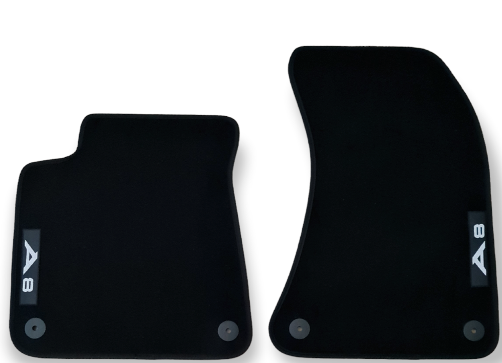 Front Car Floor Mats Velour For Audi A8 Waterproof Black Carpet Auto Liners 2pcs