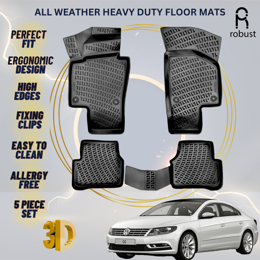 Floor Mats Liners For Volkswagen Passat CC 2012-2017 All Weather Heavy Duty Rugs