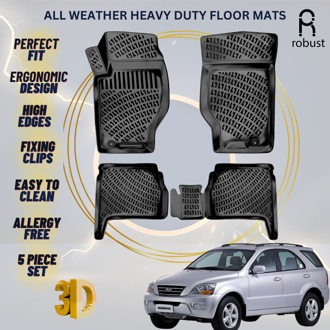 Floor Mats Liners For Kia Sorento 2002-2009 All Weather Heavy Duty 3D Car Rugs