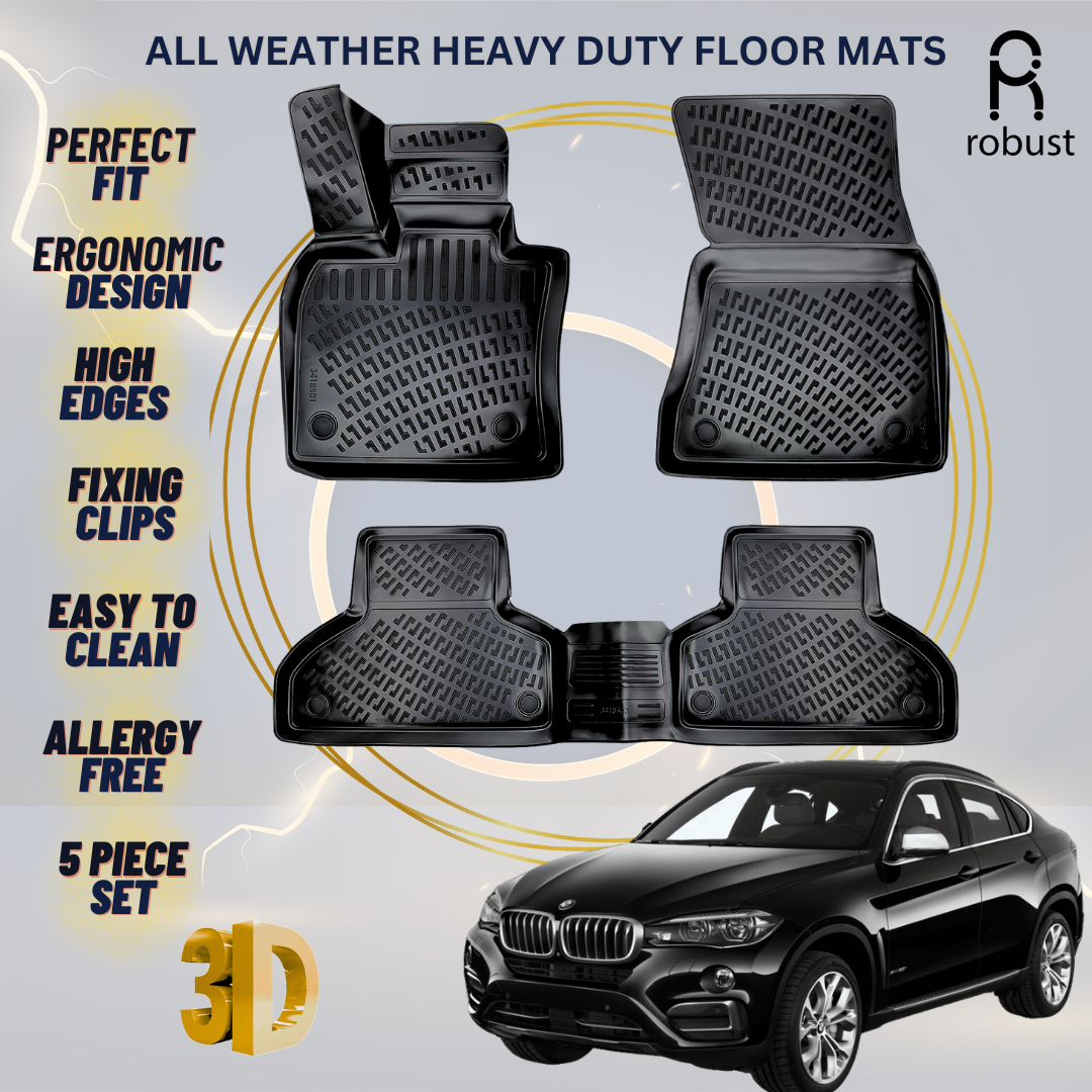 Floor Mats Liners For BMW X6 F16 2014-2018 All Weather Heavy Duty 3D Car Rugs