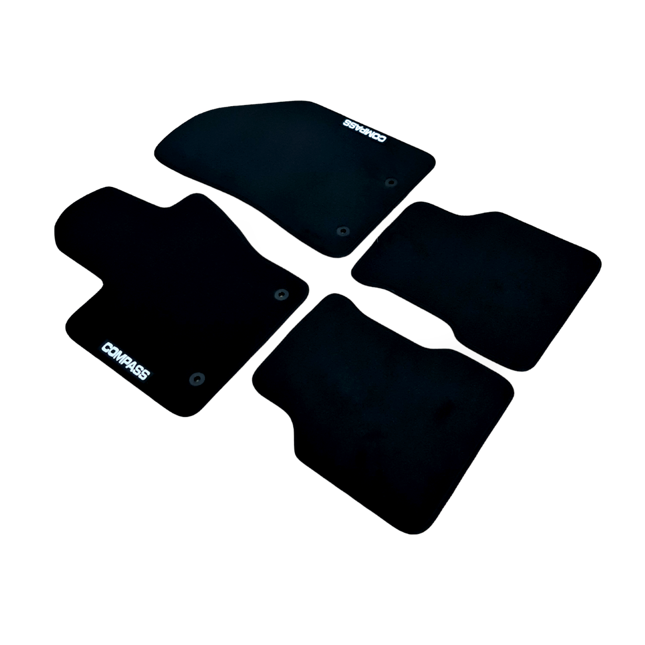 Car Floor Mats Velour For Jeep Compass 2 Waterproof Black Carpet Auto Liners New