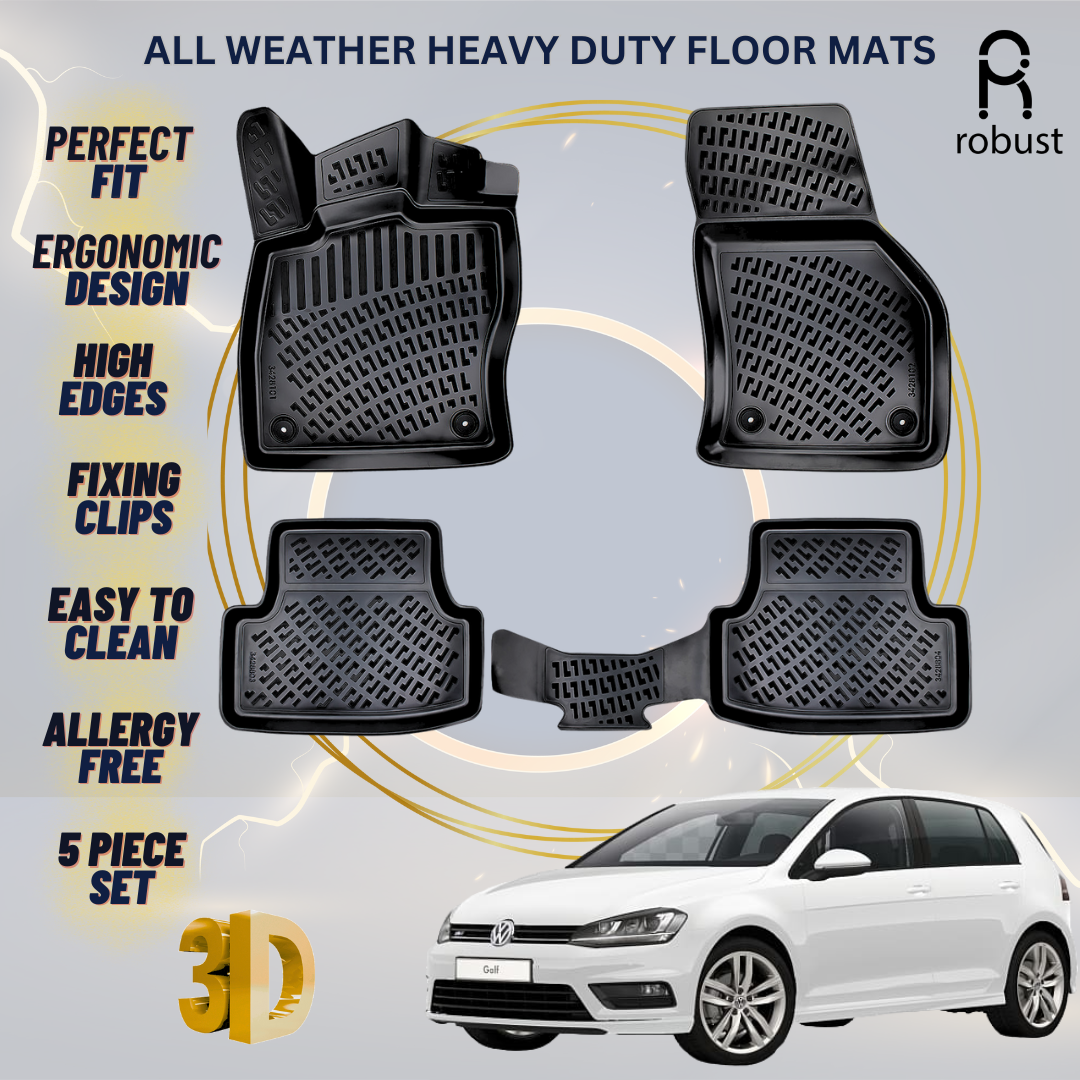Floor Mats Liners For VW Volkswagen Golf 7 2012-2018 All Weather Heavy Duty Rugs