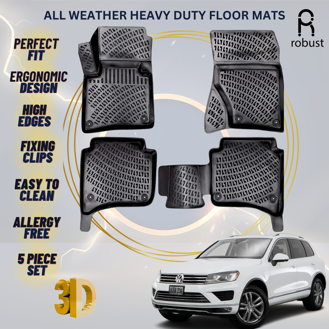 Floor Mats Liners For Volkswagen Touareg 2 2014-2018 All Weather Heavy Duty Rugs