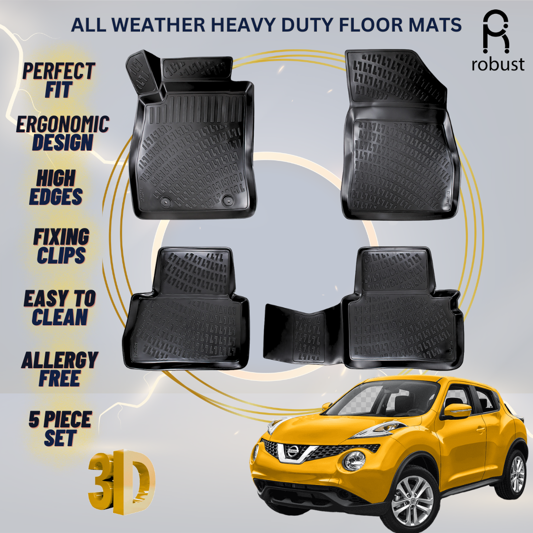 Floor Mats Liners For Nissan Juke 2010-2019 All Weather Heavy Duty 3D Car Rugs