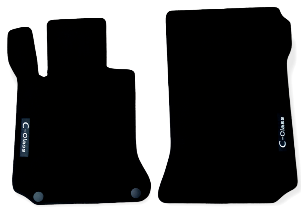 Front Car Floor Mats For Mercedes C Class W204 Velour Auto Liners Waterproof 2pc
