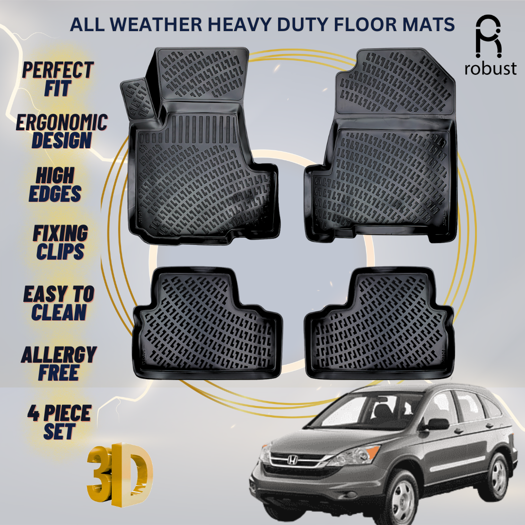 Floor Mats Liners For Honda CR-V 2006-2011 All Weather Heavy Duty 3D Car Rugs
