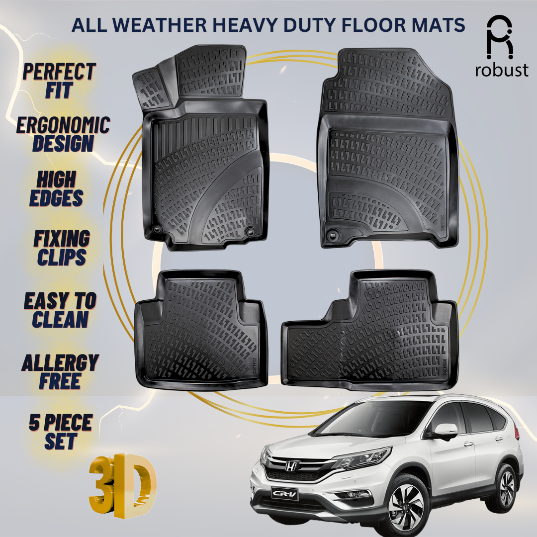 Floor Mats Liners For Honda CR-V 2012-2017 All Weather Heavy Duty 3D Car Rugs