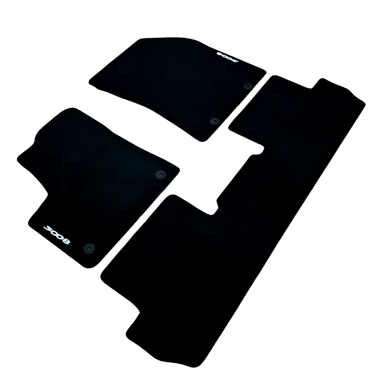 Car Floor Mats For Peugeot 3008 Velour Auto Liners Waterproof Black Carpet New