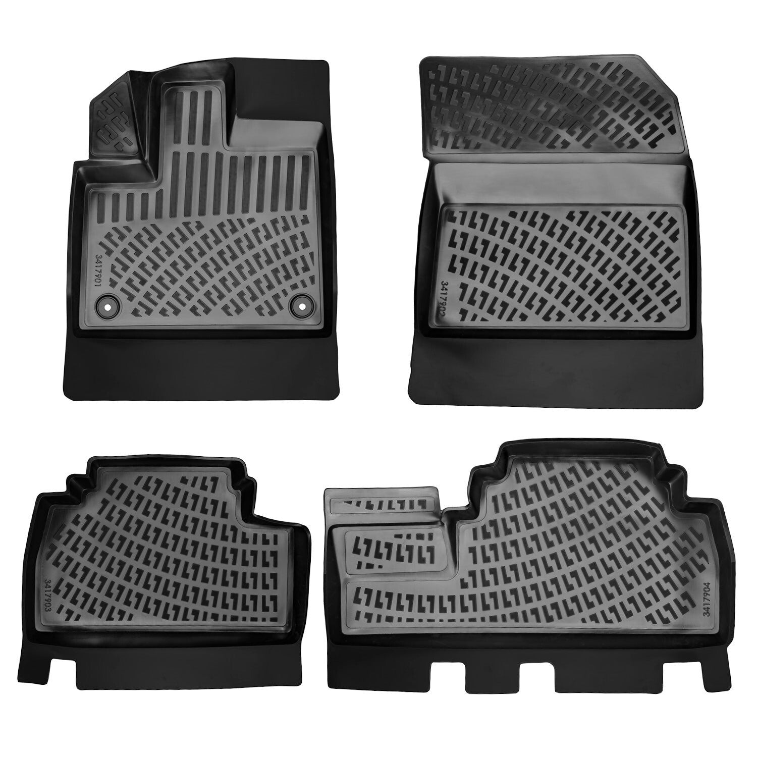 Floor Mats Liners For Fiat Doblo 2023-2024 All Weather Heavy Duty 3D Car Rugs