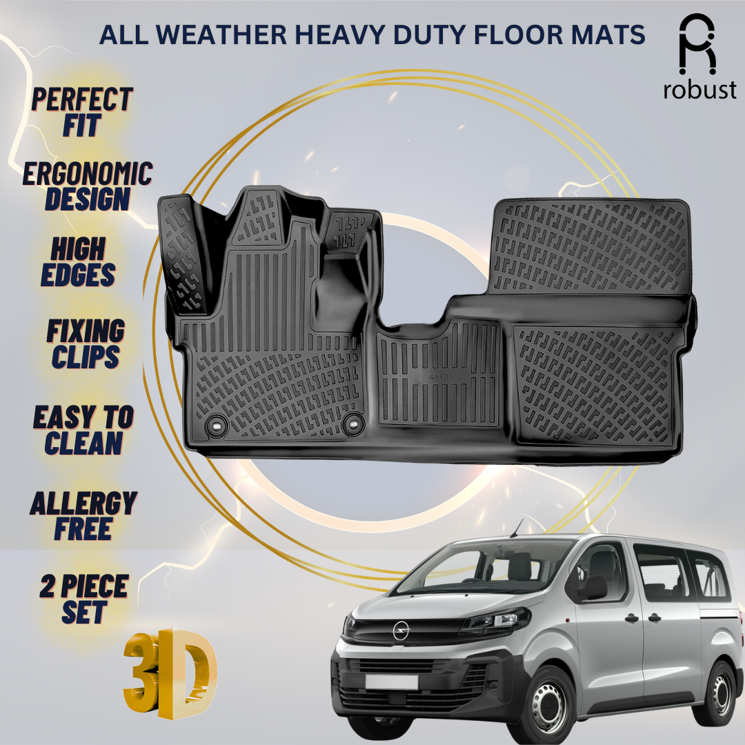 Floor Mats Liners For Opel Vivaro 2024-2026 All Weather Heavy Duty 3d Car Rugs