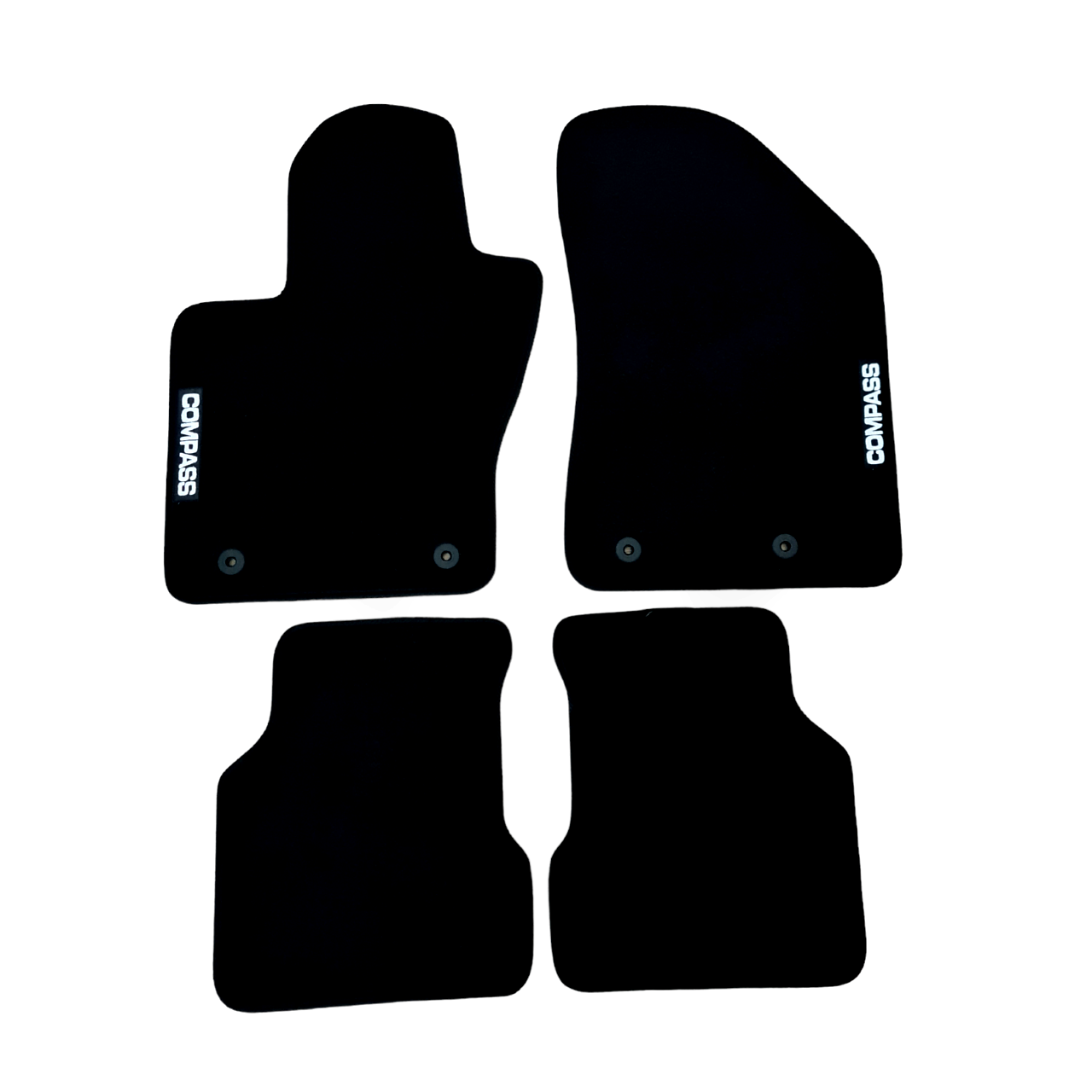 Car Floor Mats Velour For Jeep Compass 2 Waterproof Black Carpet Auto Liners New