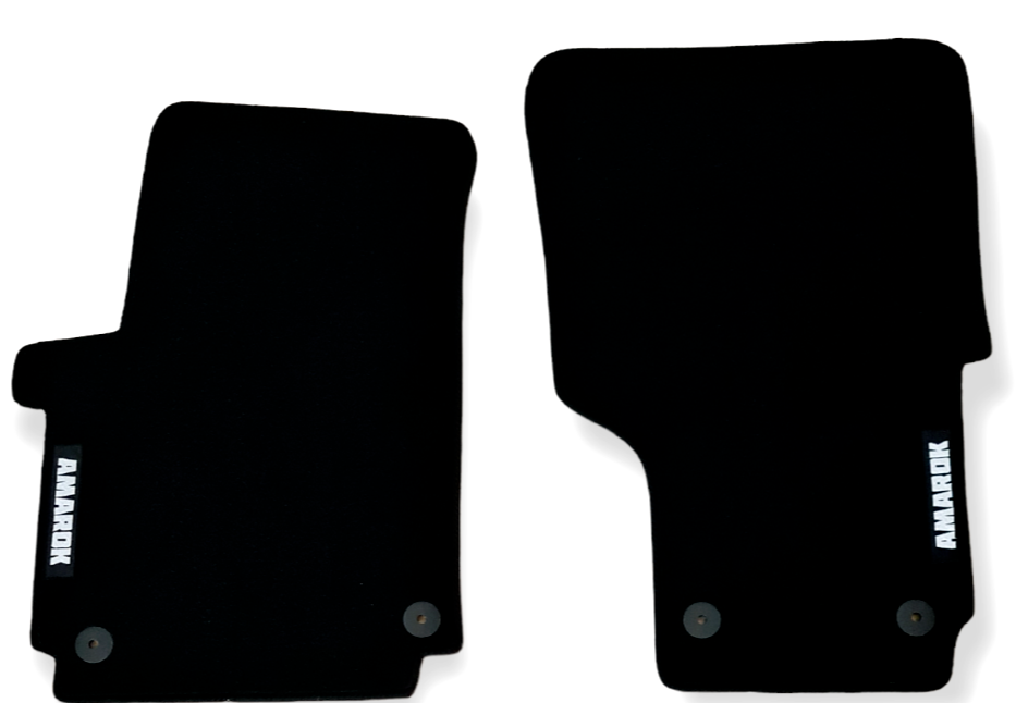 Front Car Floor Mats Velour For VW Amarok Waterproof Black Carpet Auto Liners 2p