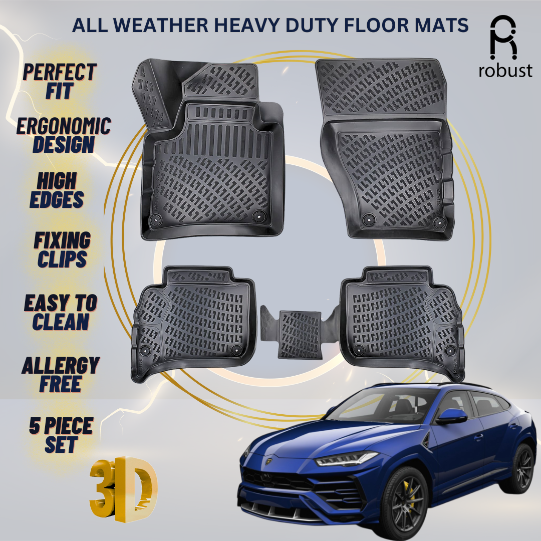 Floor Mats Liners For Lamborghini Urus 2018-2025 All Weather Heavy Duty Car Rugs