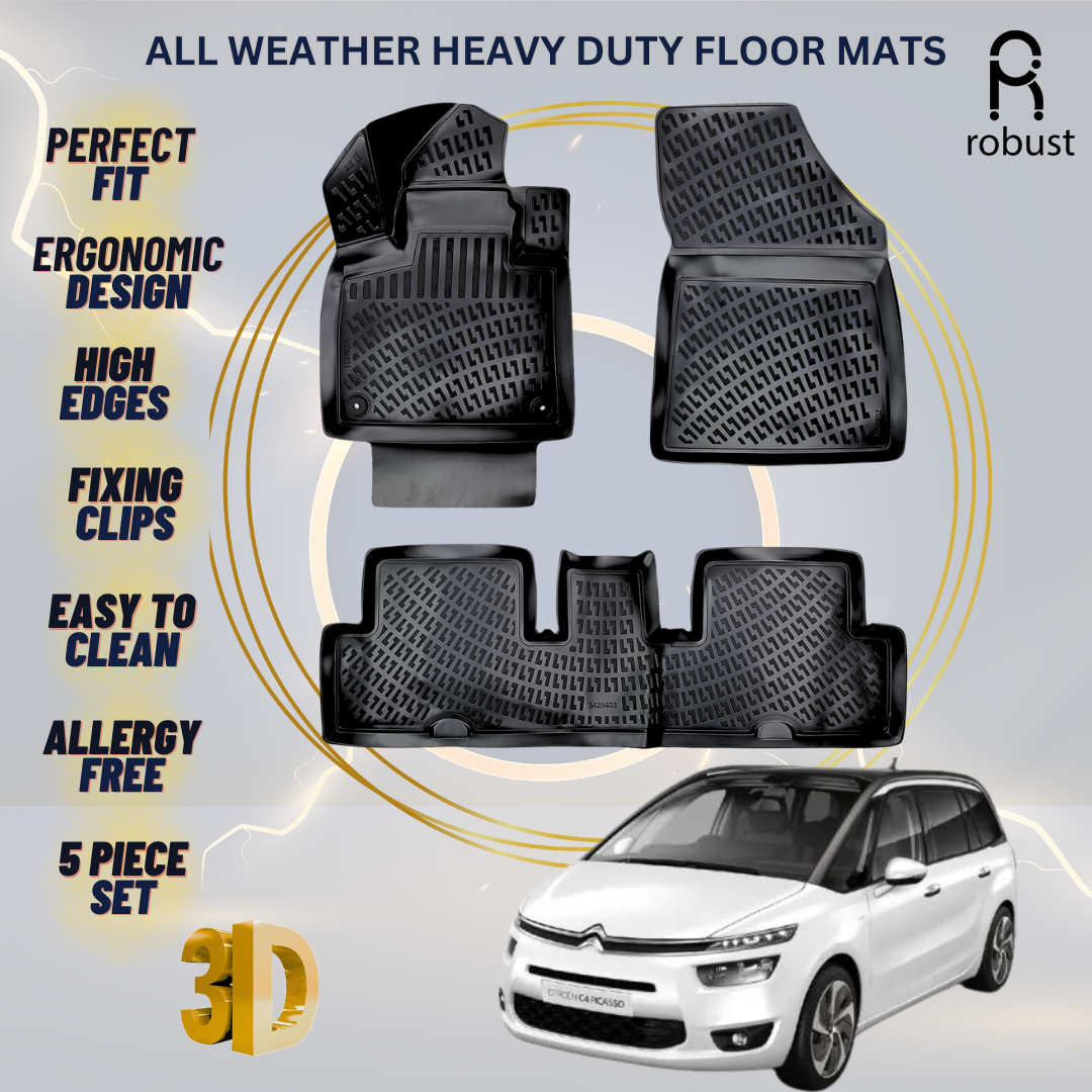 Floor Mats Liners For Citroen C4 Grand Picassо 2013-2022 All Weather Heavy Duty