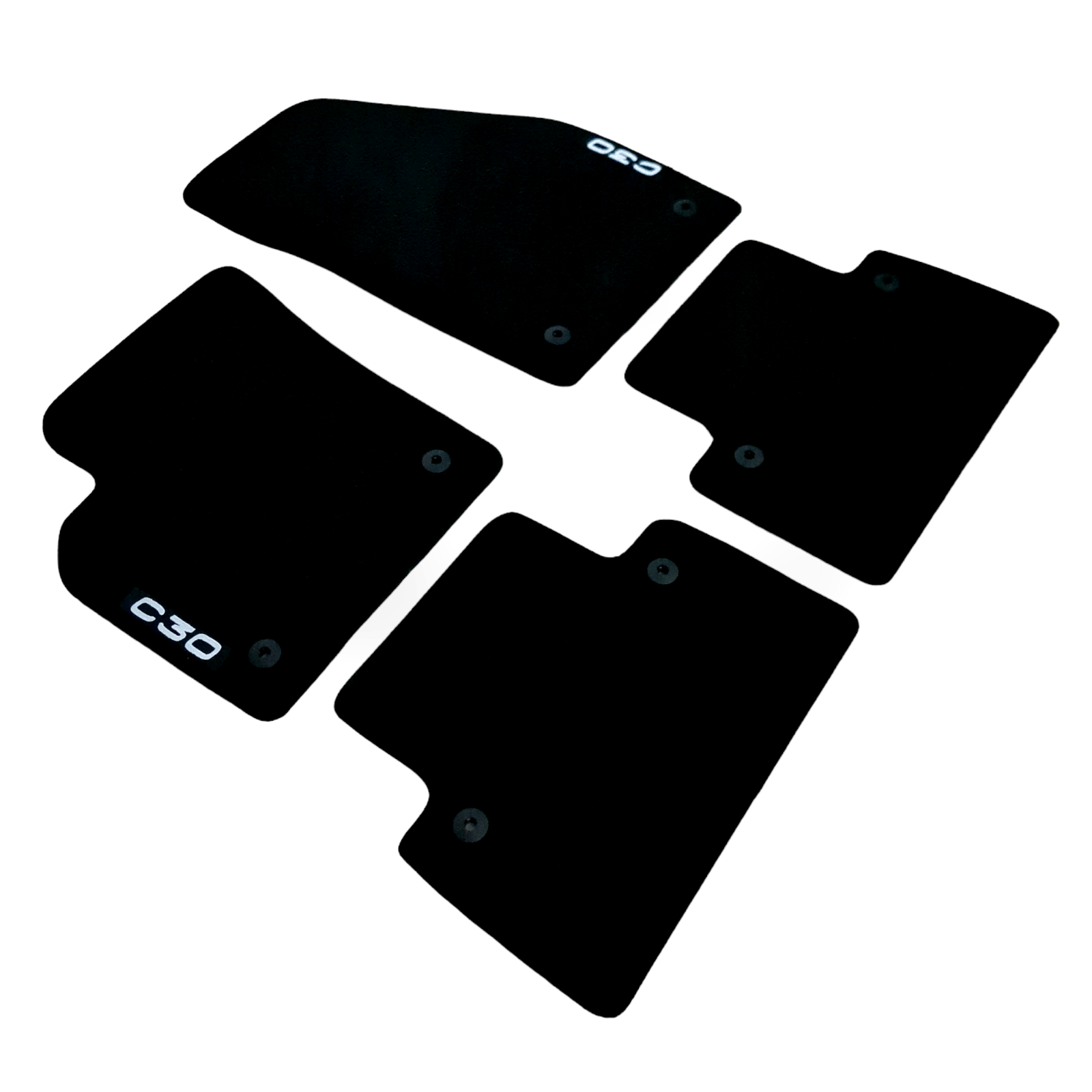Car Floor Mats Velour For Volvo C30 Waterproof Black Carpet Rugs Auto Liners New
