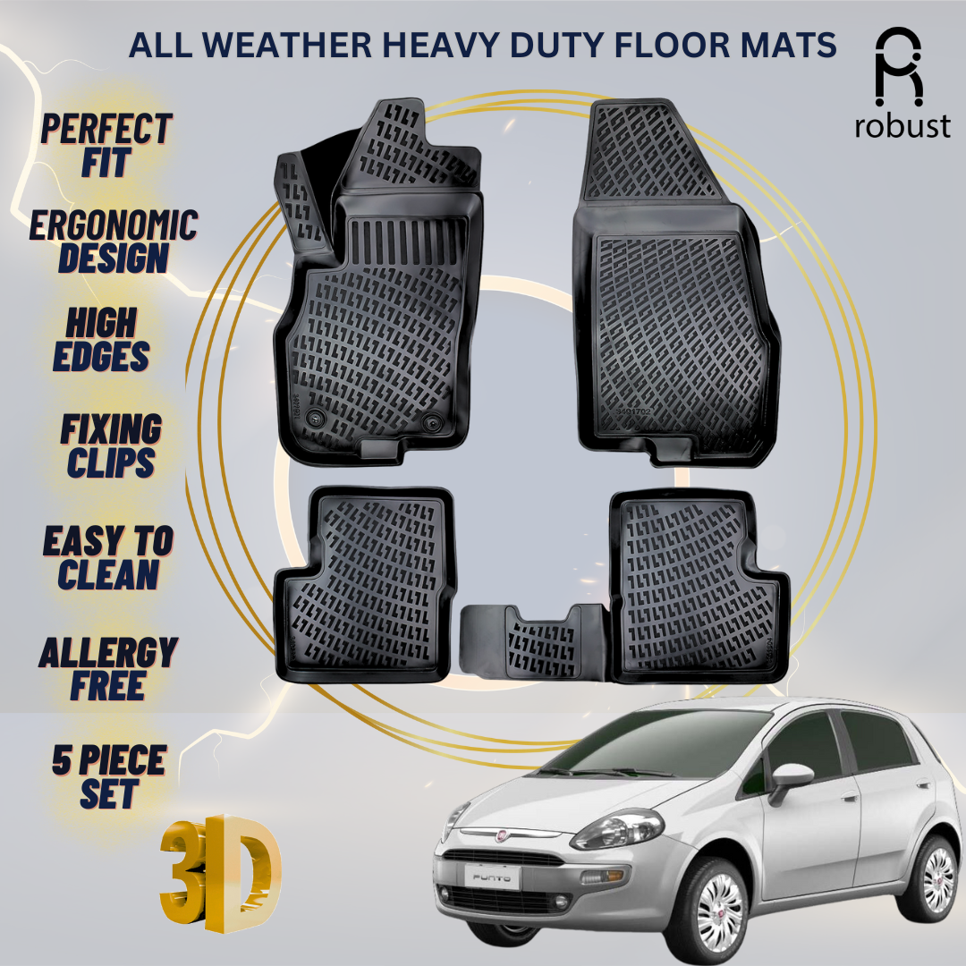 Floor Mats Liners For Fiat Punto 2005-2015 All Weather Heavy Duty 3d Car Rugs