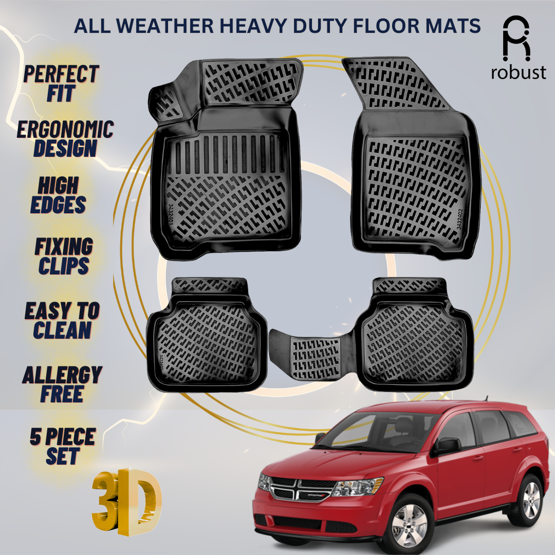 Floor Mats Liners For Dodge Journey 2009-2020 All Weather Heavy Duty 3D Car Rugs