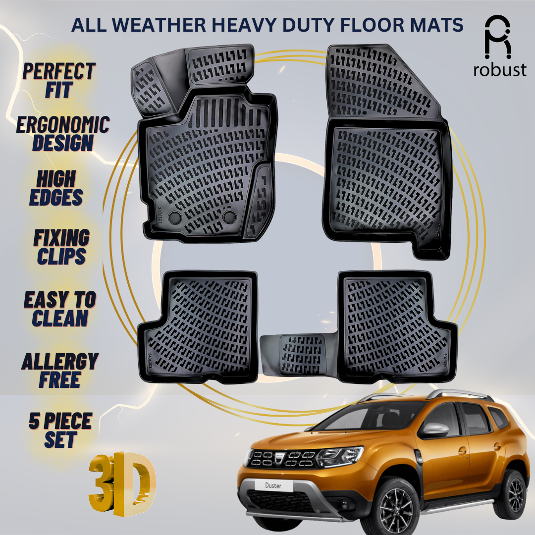 Floor Mats Liners For Dacia Duster 2018-2022 4x4 All Weather Heavy Duty Car Rugs