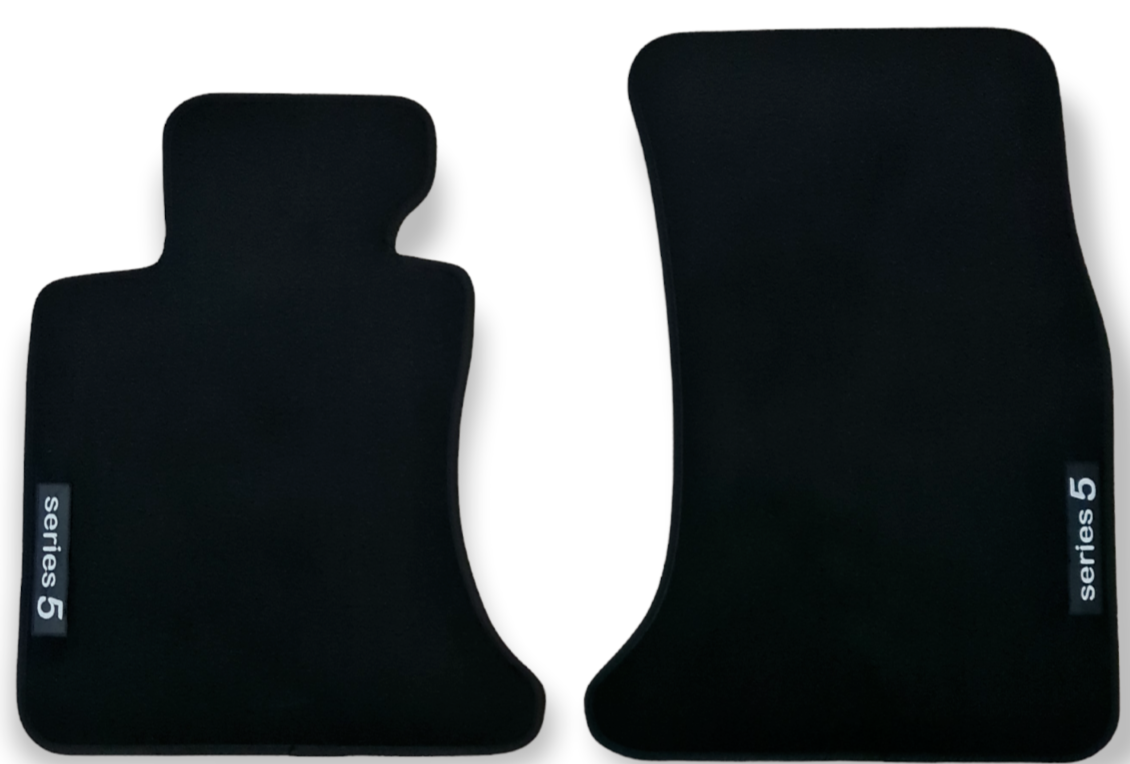 Front Car Floor Mats Velour For BMW 5 E60 Waterproof Black Carpet Liners 2pc New