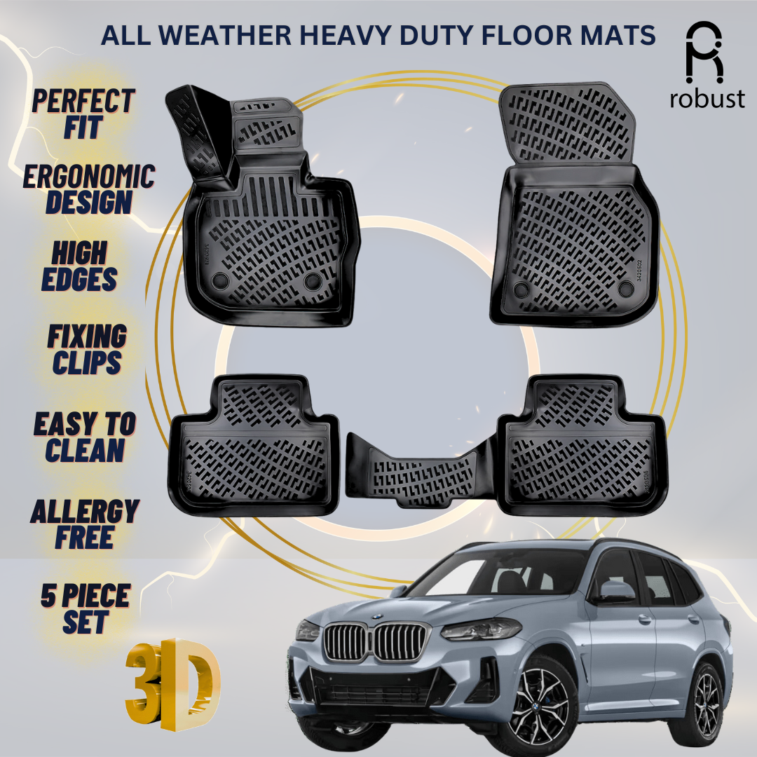 Floor Mats Liners For BMW X3 G01 2017-2024 All Weather Heavy Duty 3D Car Rugs