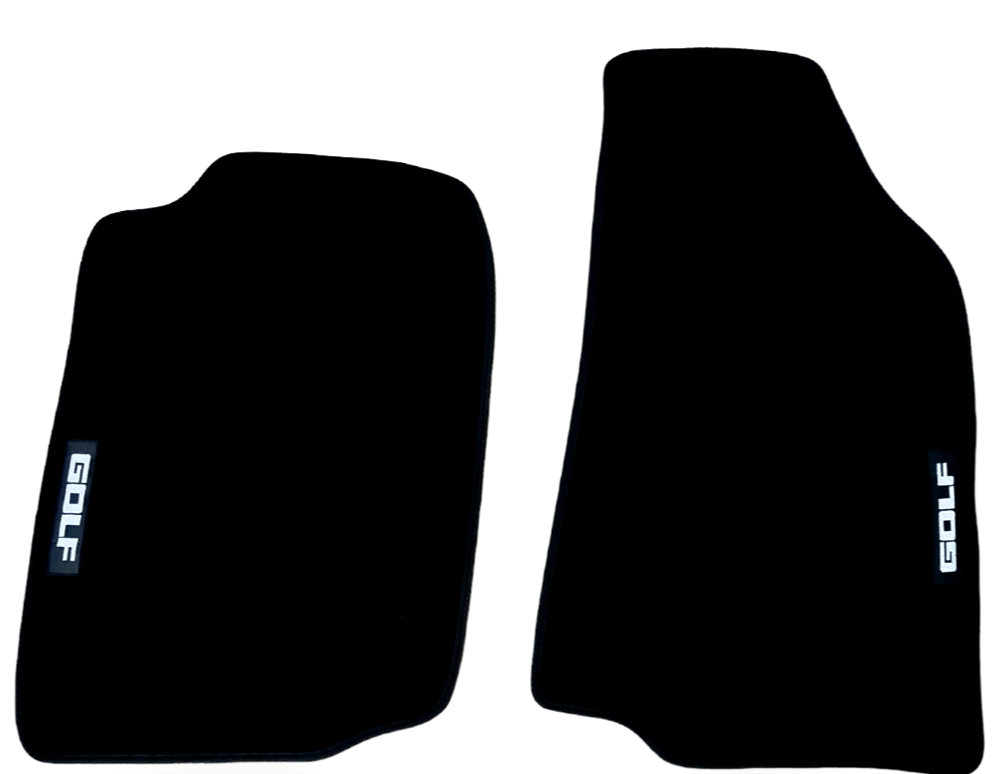 Front Car Floor Mats Velour For VW Golf Mk2 Waterproof Black Carpet Liners 2pcs