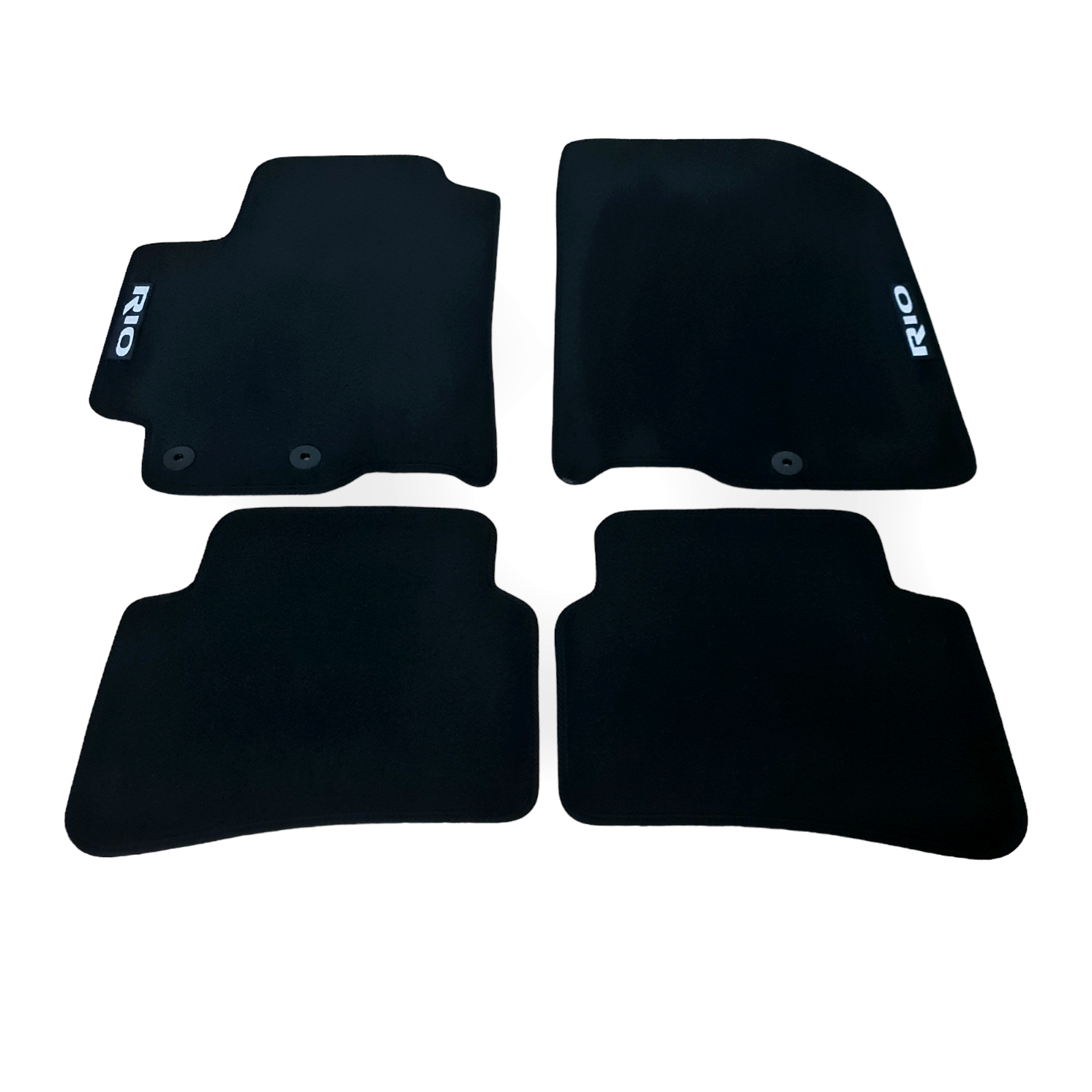 Car Floor Mats For Kia Rio Velour Waterproof Black Carpet Rugs Auto Liners New