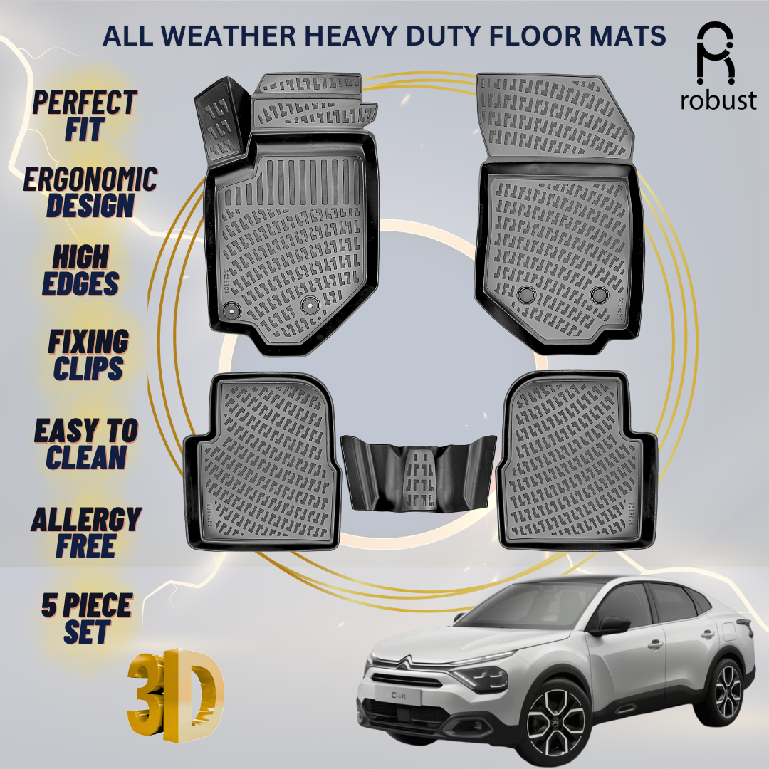 Floor Mats Liners For Citroen C4X 2023-2025 All Weather Heavy Duty 3D Car Rugs
