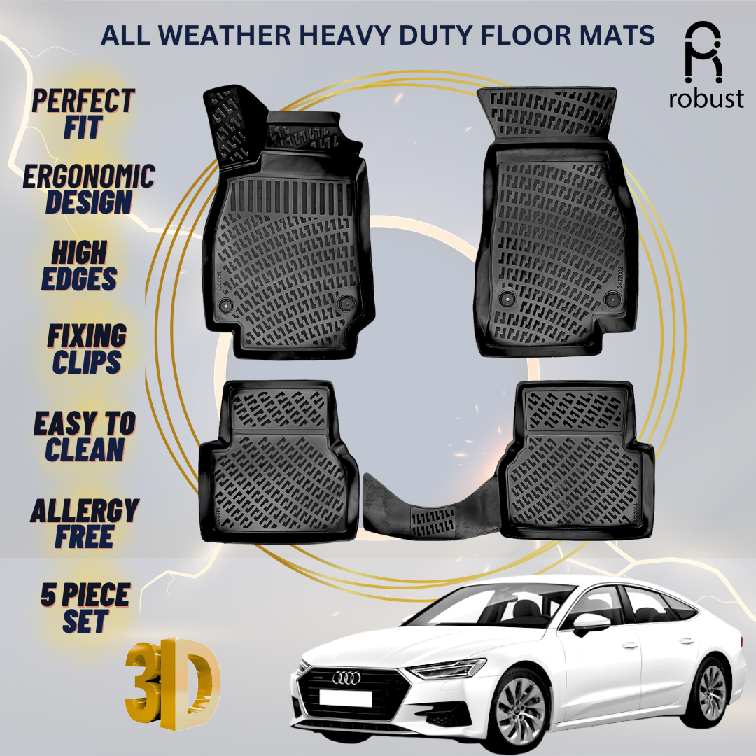 Floor Mats Liners For Audi A7 2018-2024 4G9 All Weather Heavy Duty 3D Car Rugs