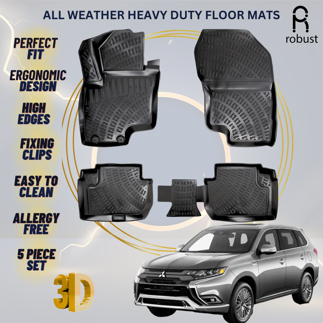 Floor Mats Liners For Mitsubishi Outlander 2018-2022 PHEV All Weather Heavy Duty