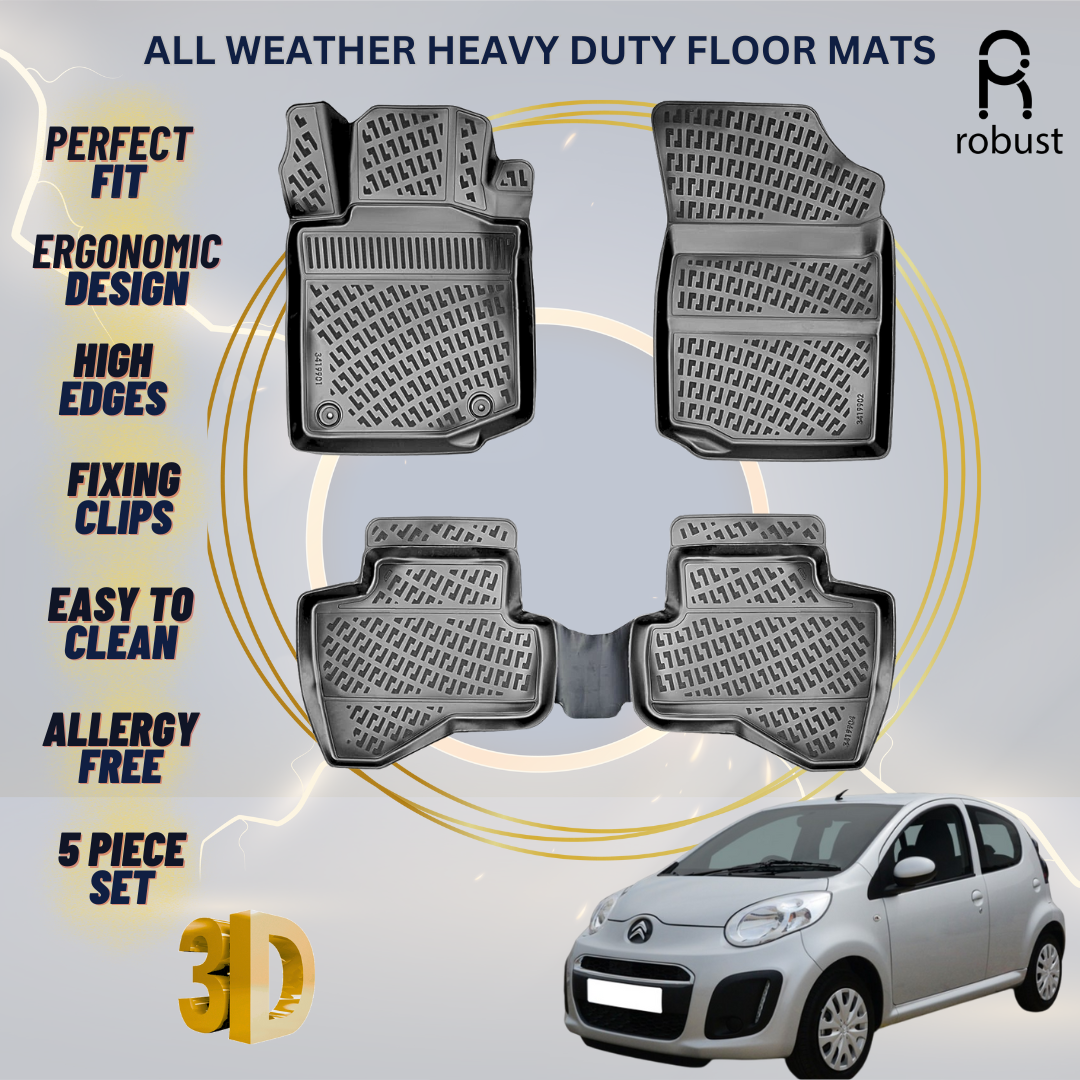Floor Mats Liners For Citroen C1 2005-2014 All Weather Heavy Duty 3D Car Rugs