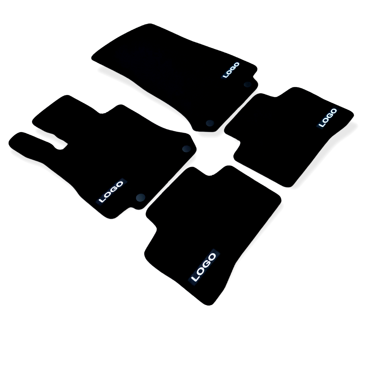 Car Floor Mats Velour For AMG Mercedes EQC Auto Liners Waterproof Black Carpet