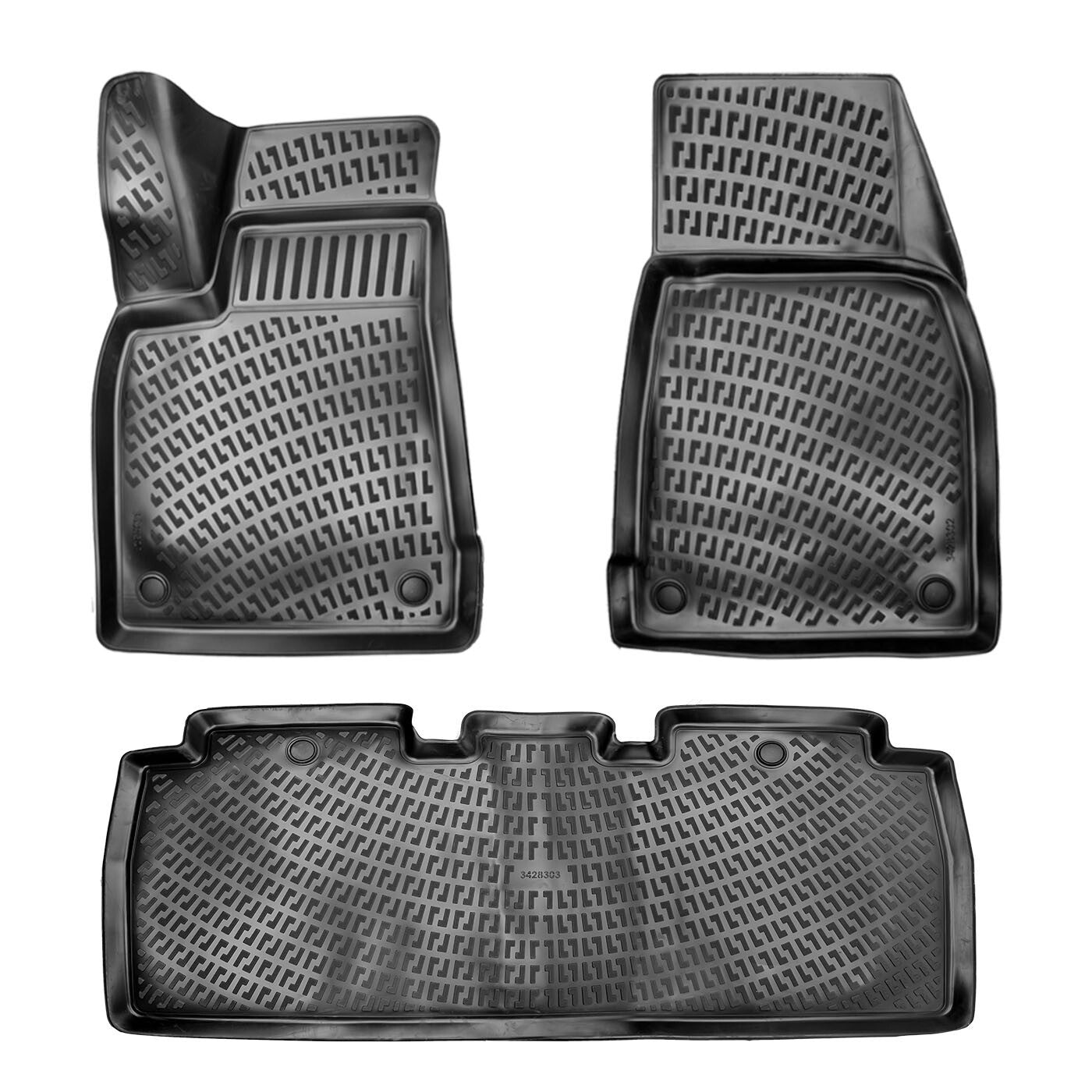 Car Floor Mats Liners For Tesla Model X 2015-2021 All Season Heavy Duty 3D Rugs