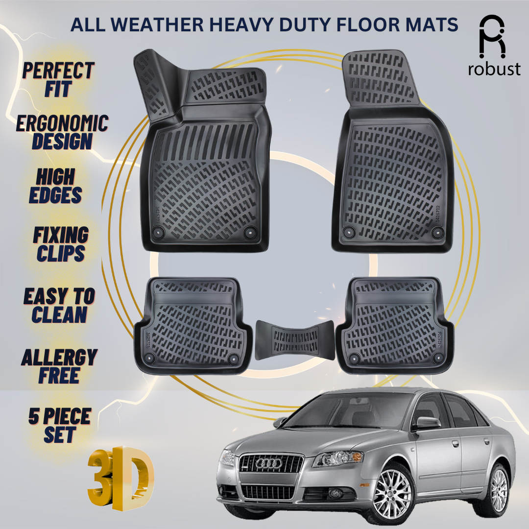 Floor Mats Liners For Audi A4 B7 2004-2008 All Weather Heavy Duty 3D Car Rugs