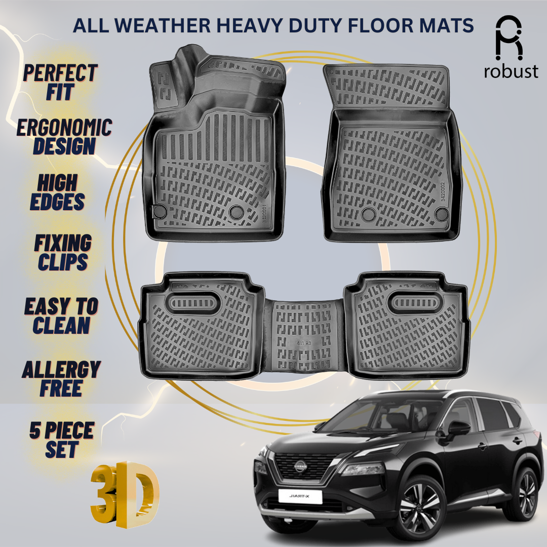 Floor Mats Liners For Nissan X-Trail 2022-2025 All Weather Heavy Duty Car Rugs