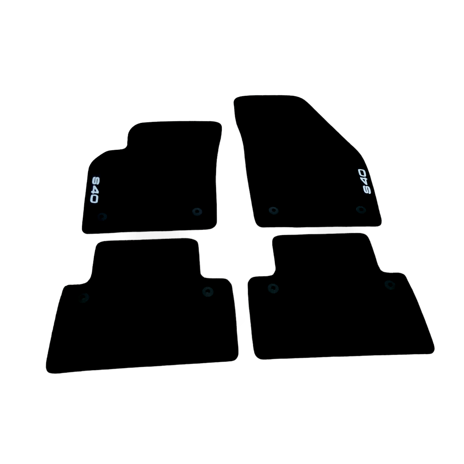 Car Floor Mats Velour For Volvo S40 Waterproof Black Carpet Rugs Auto Liners New