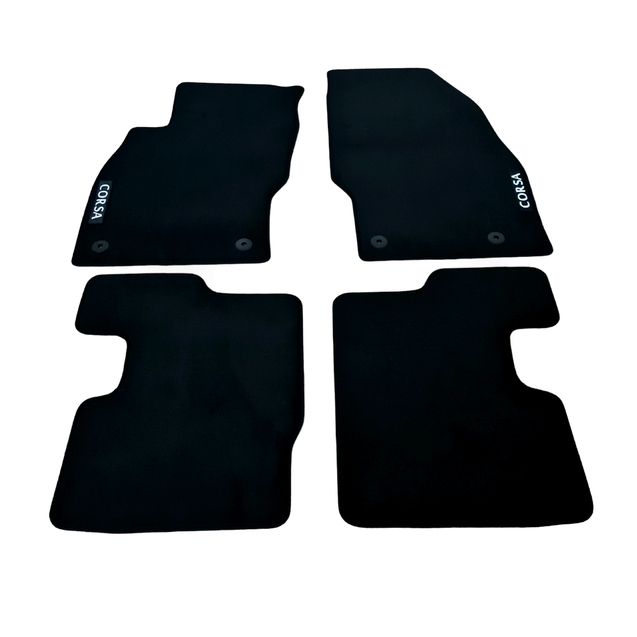 Car Floor Mats For Opel Corsa E Auto Liners Velour Waterproof Black Carpet Rugs