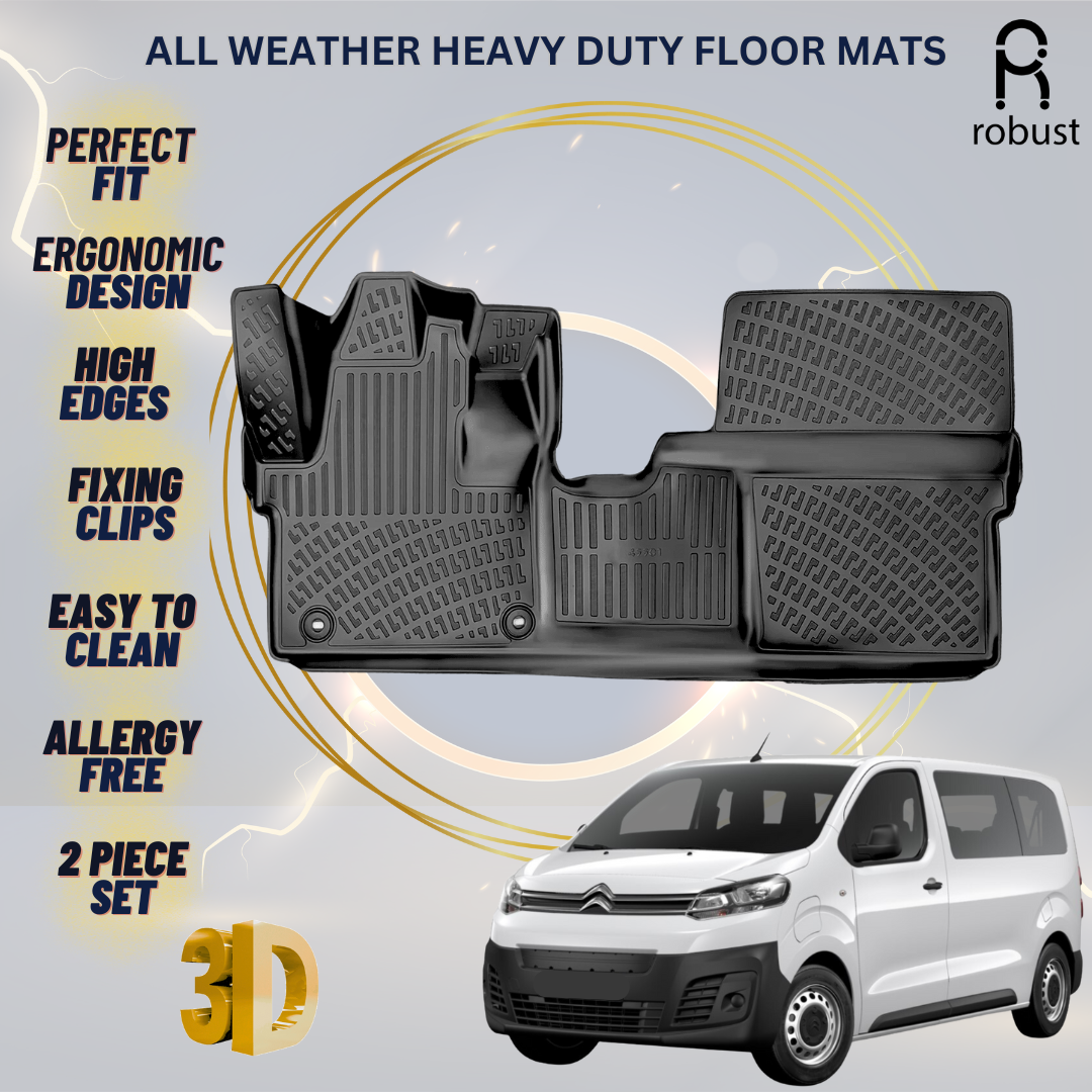 Floor Mats Liners For Citroen Jumpy Spacetourer 2016-2023 All Weather Heavy Duty