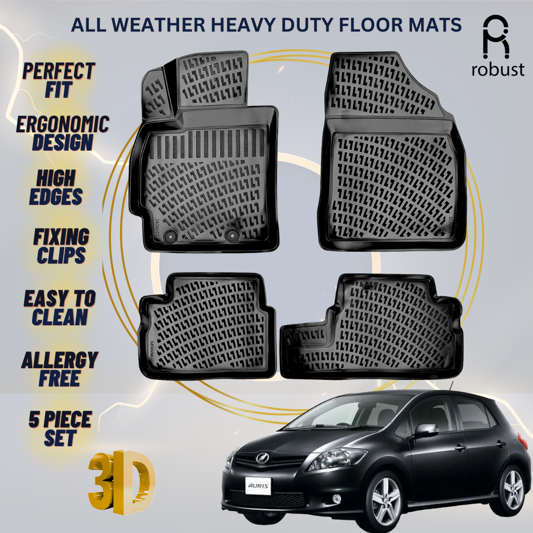 Floor Mats Liners For Toyota Auris Mk1 2006-2012 All Weather Heavy Duty Car Rugs