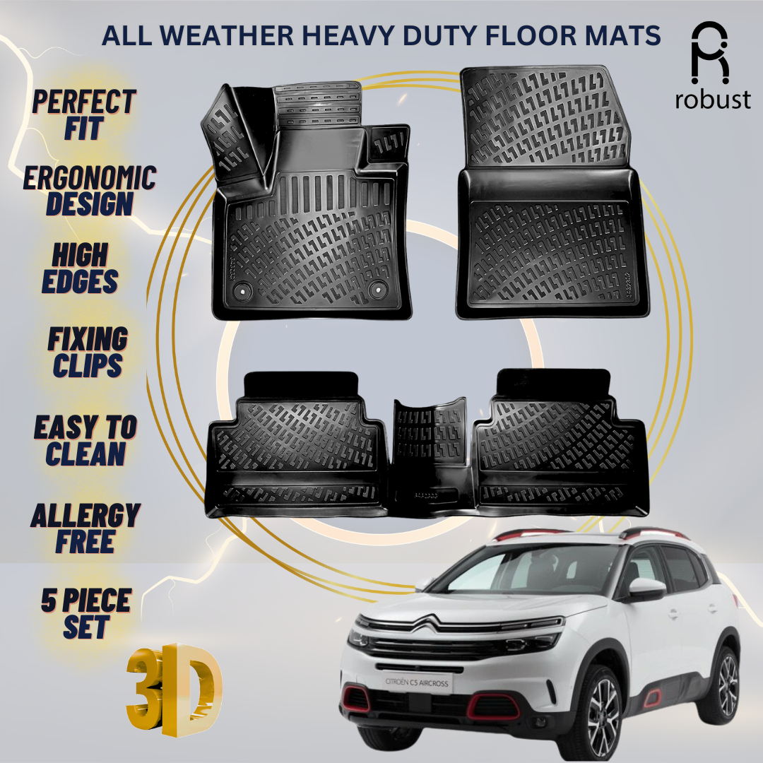 Floor Mats Liners For Citroen C5 Aircross 2017-2024 All Weather Heavy Duty Rugs