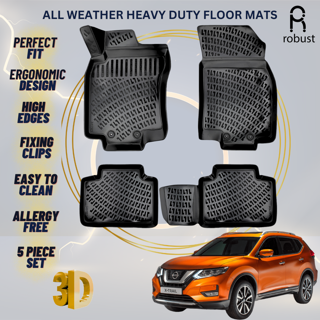Floor Mats Liners For Nissan Rogue 2013-2020 All Weather Heavy Duty 3D Car Rugs
