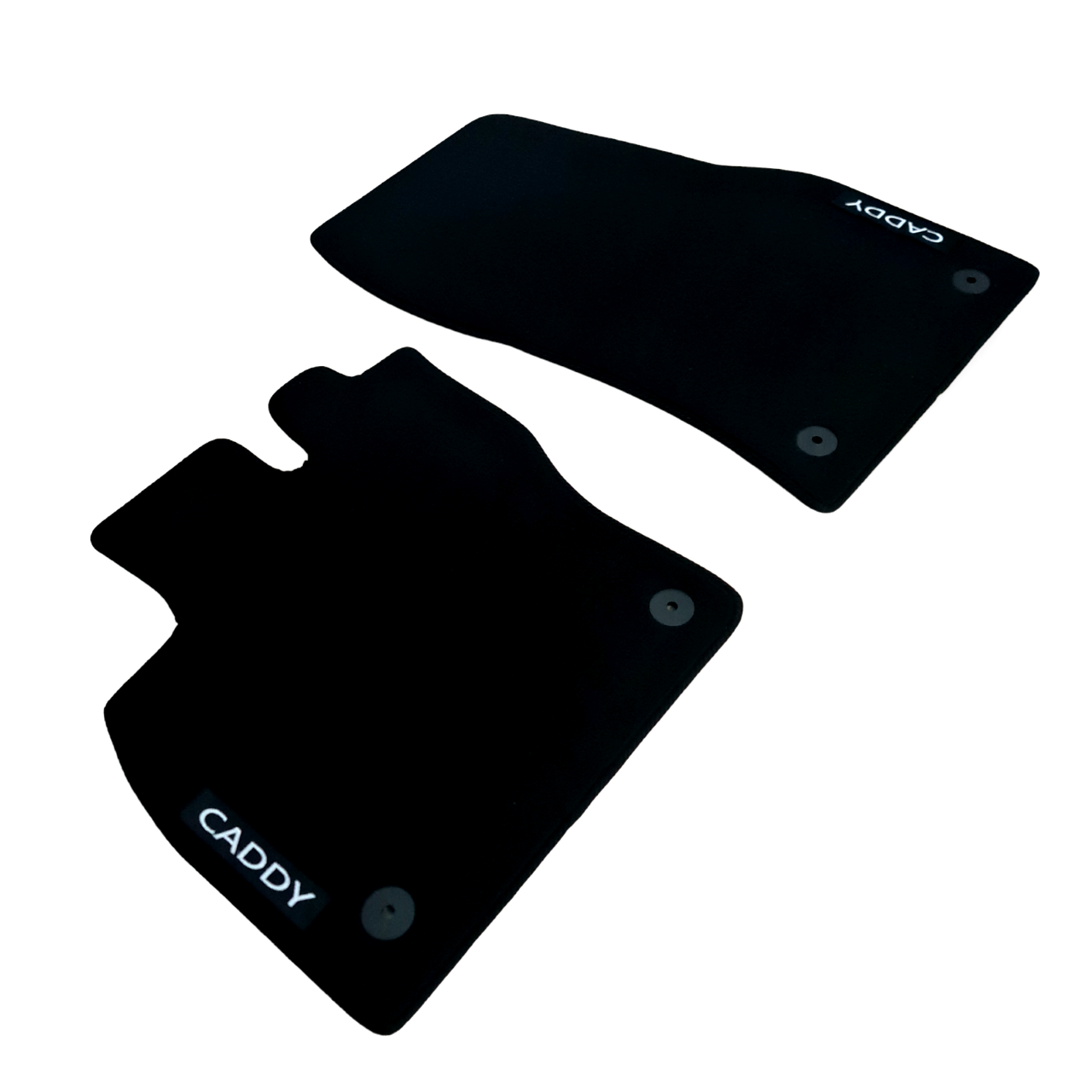 Front Car Floor Mats For VW Caddy Velour Waterproof Black Carpet Liners New 2pcs