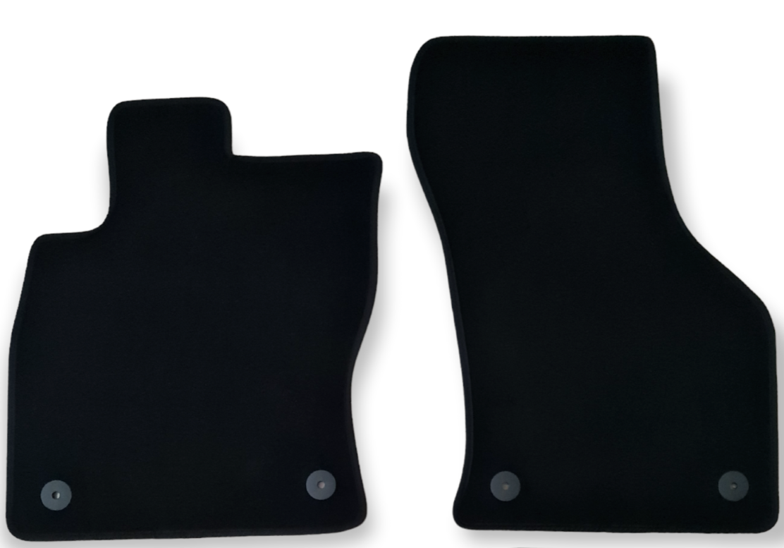 Front Car Floor Mats Velour For VW Golf Mk8 Waterproof Black Carpet Liners 2pcs