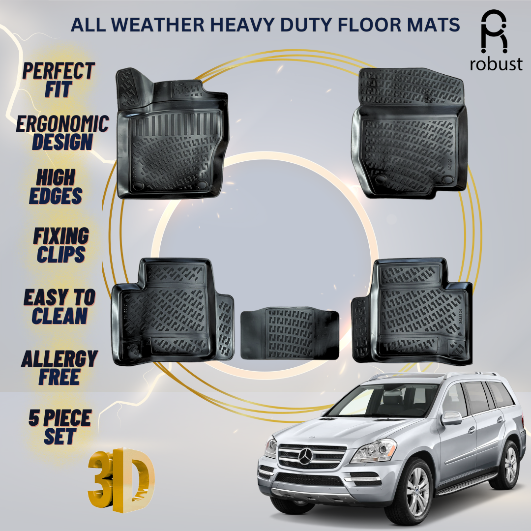 Floor Mats Liners For Mercedes GL X164 2006-2012 All Weather Heavy Duty Car Rugs