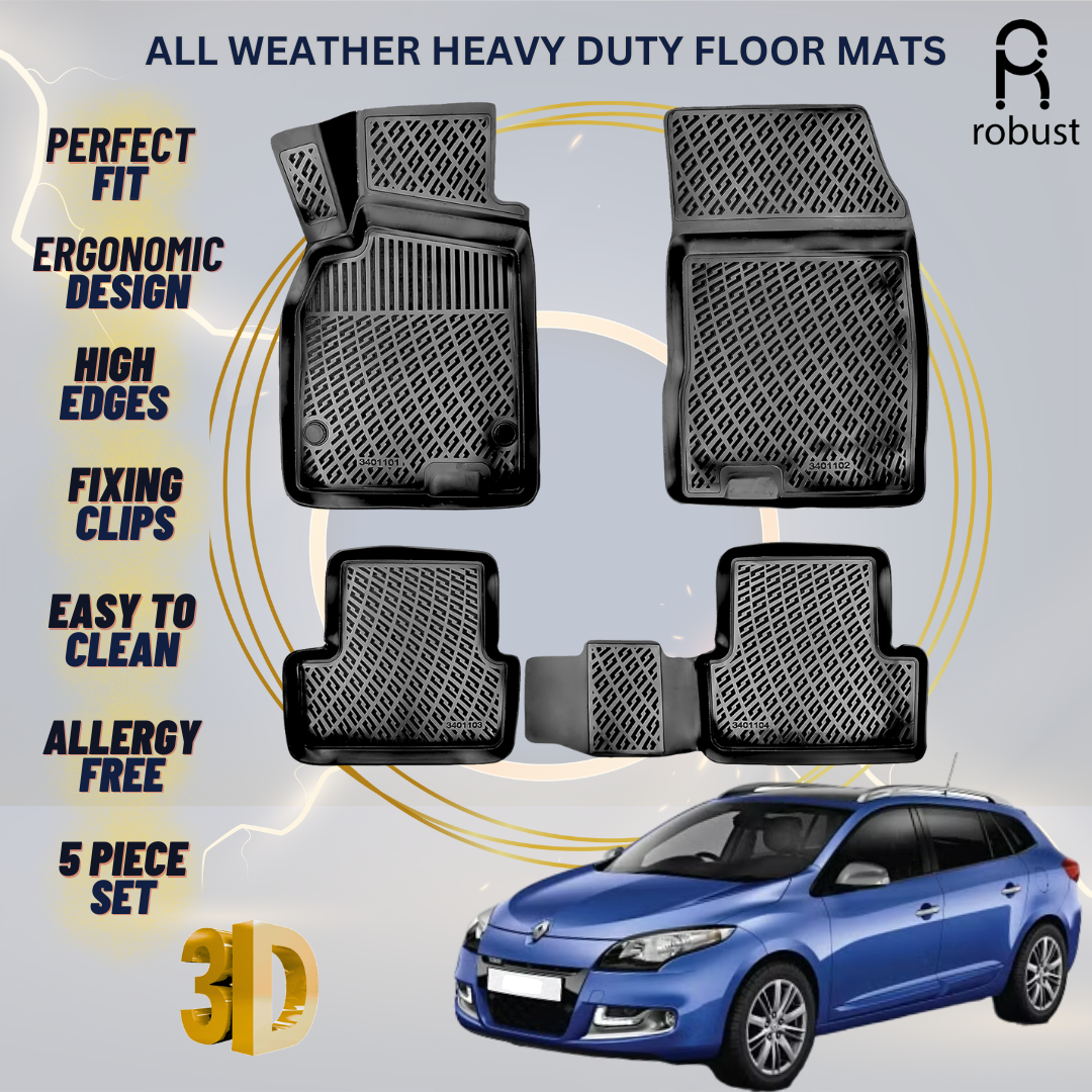 Floor Mats Liners For Renault Megane SW 2010-2016 All Weather Heavy Duty Rugs