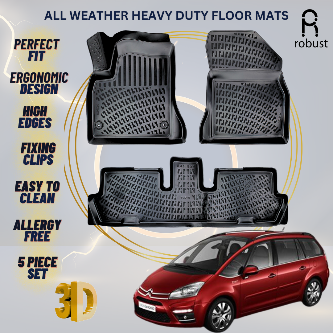 Floor Mats Liners For Citroen C4 Grand Picassо 2006-2013 All Weather Heavy Duty