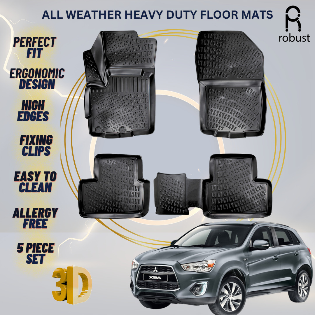 Floor Mats Liners For Mitsubishi ASX 2015-2019 All Weather Heavy Duty 3D Rugs