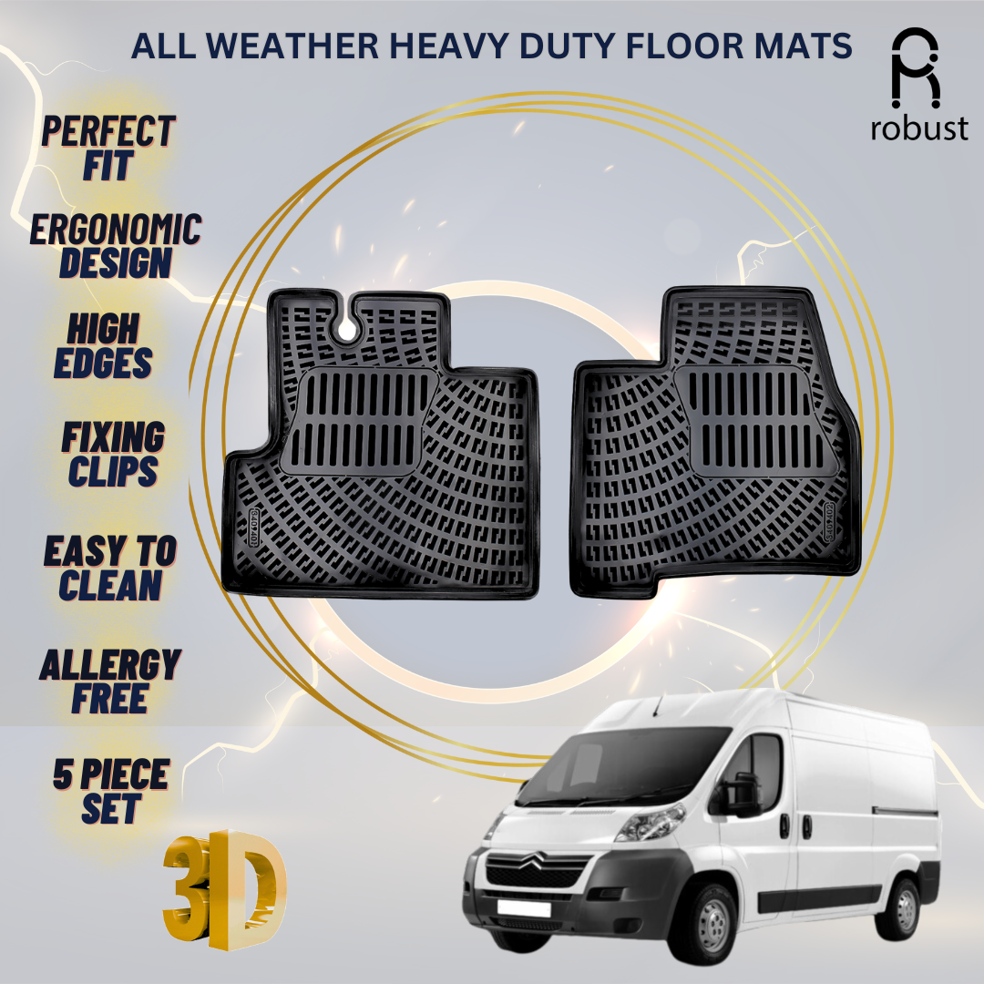 Floor Mats Liners For Citroen Jumper 2006-2024 All Weather Heavy Duty Car Rugs