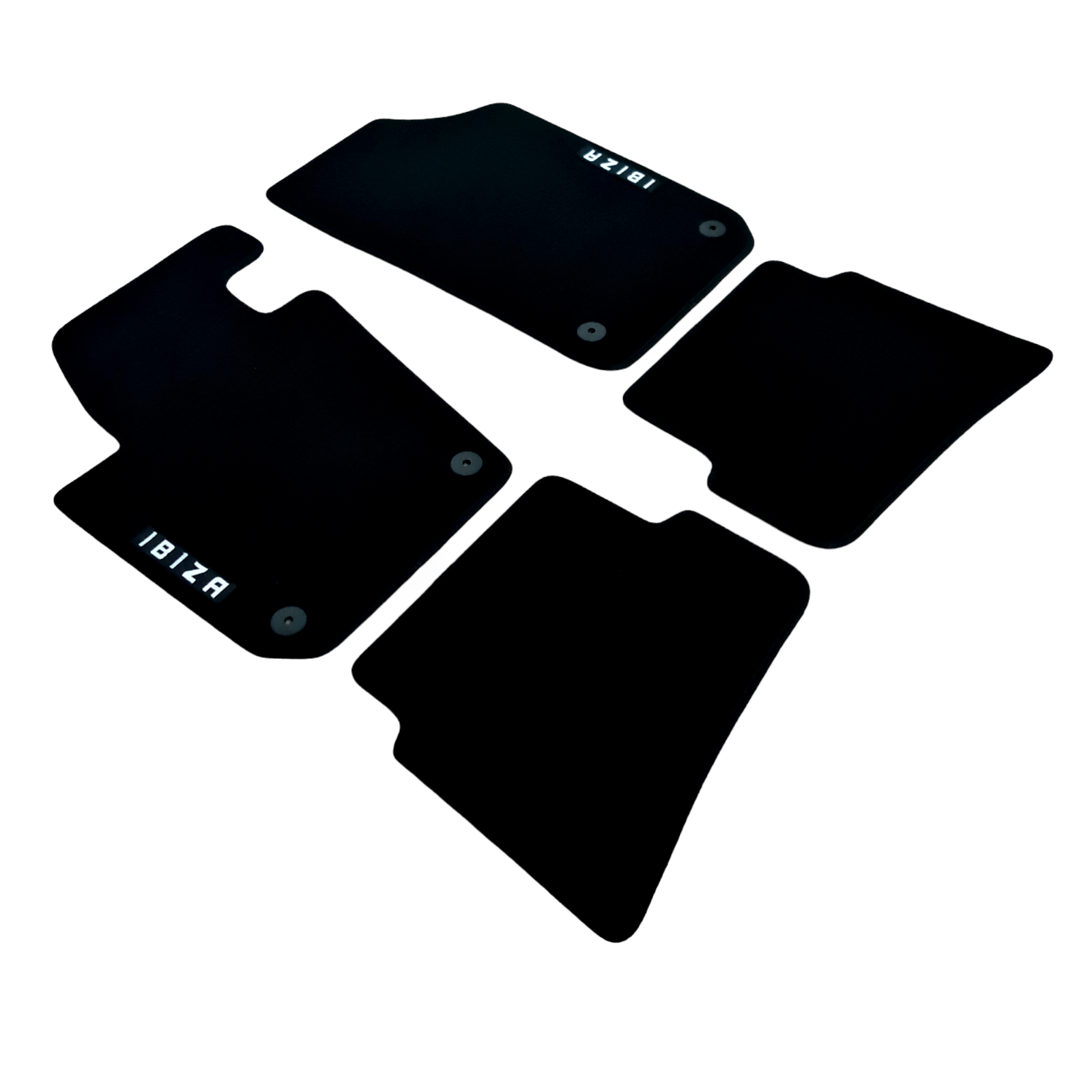 Car Floor Mats Velour For Seat Ibiza Waterproof Black Carpet Rugs Auto Liners