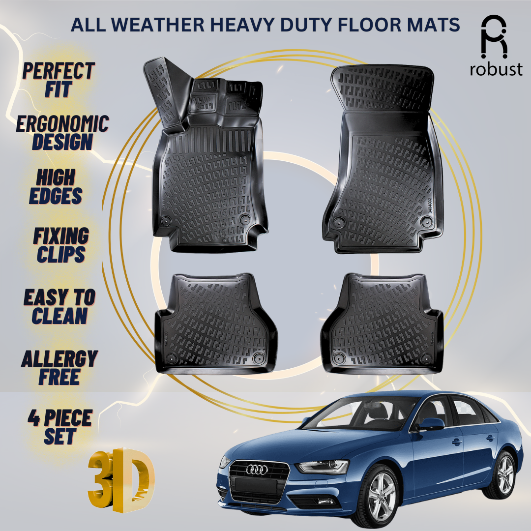 Floor Mats Liners For Audi A4 2007-2015 B8 All Weather Heavy Duty 3D Car Rugs
