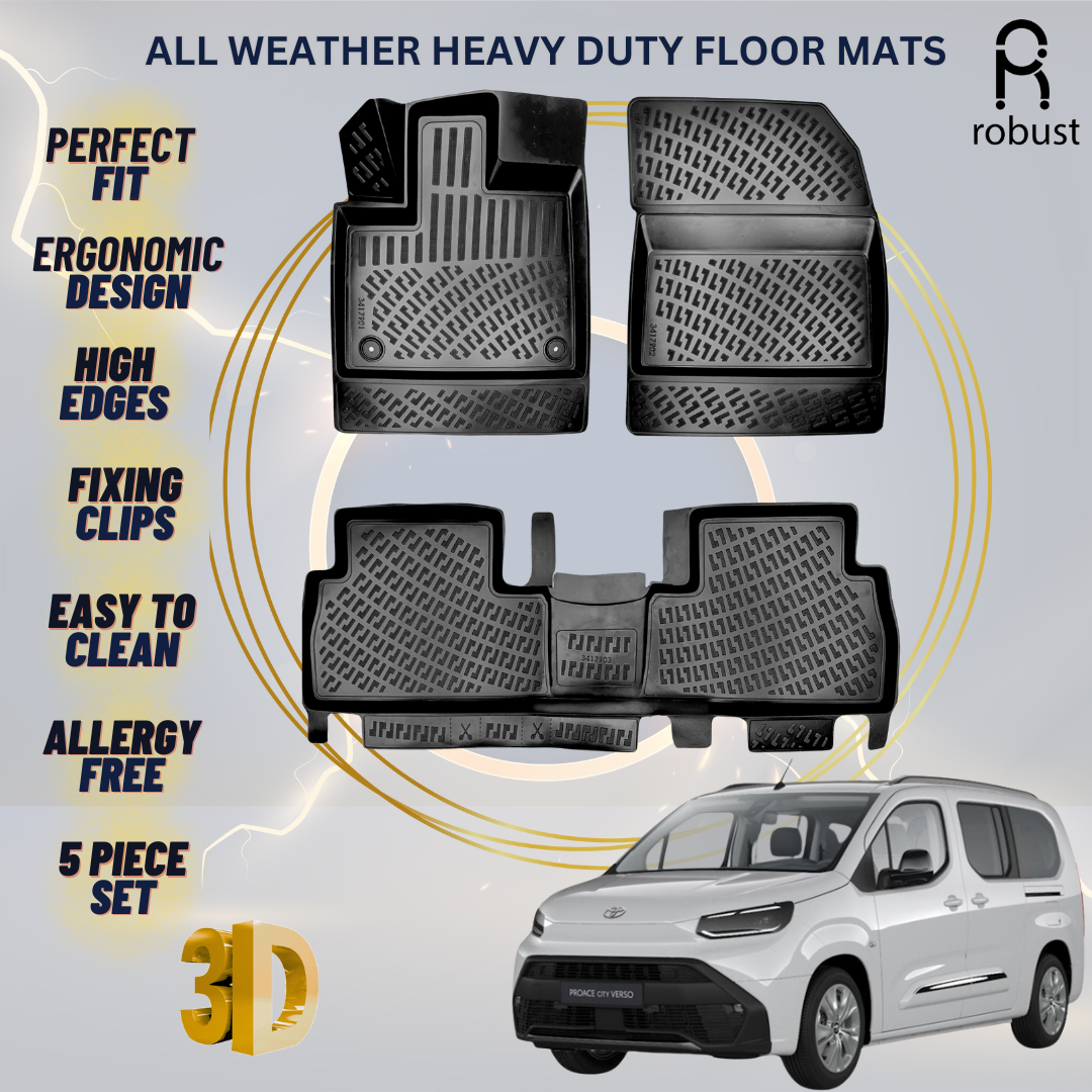 Floor Mats Liners For Toyota ProAce City Verso 2024-2026 All Weather Heavy Duty